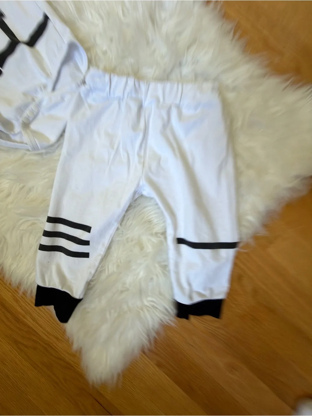 White & Black Kids' Astronaut Hoodie Bodysuit Set